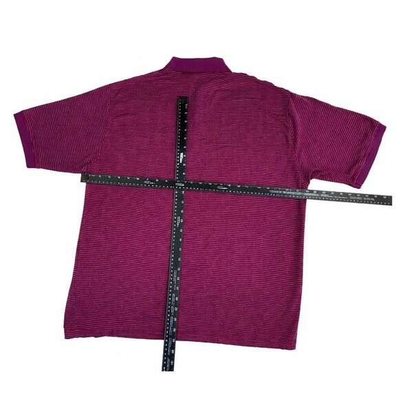 Bobby Jones Men’s XL Polo Shirt Red Blue Textured Golf Short Sleeve Casual - Picture 6 of 8